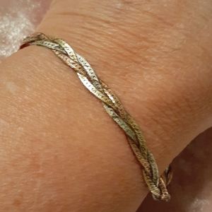 Tri-Color Woven Silver Bracelet